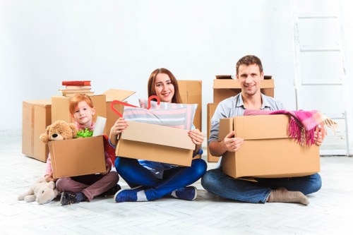 Student removals team handling boxes in Queens Park