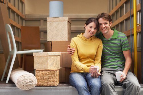 Removals crew preparing for a flat move in Queens Park