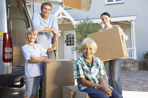 Furniture and boxes prepared for student removals